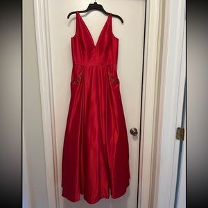Red Ball gown with pockets